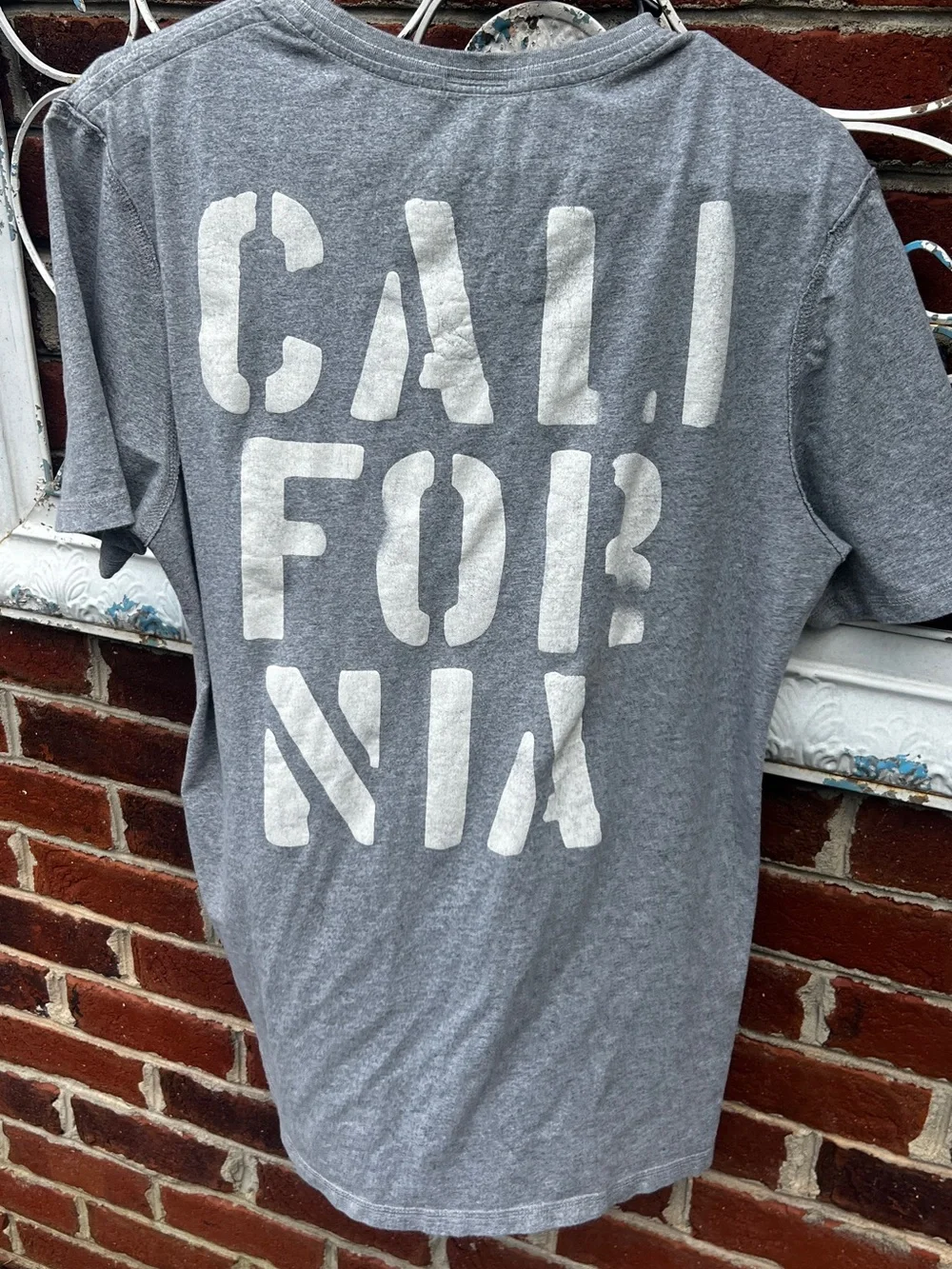 True Religion XL California Graphic Tee Gray Y2K Streetwear